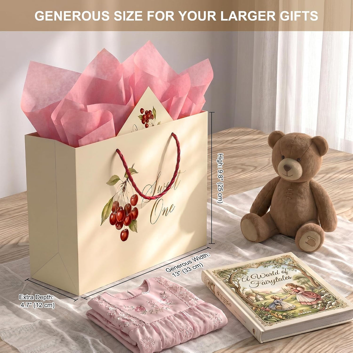 BOPLYBAY Sweet One cherry first birthday gift bag set – view 4