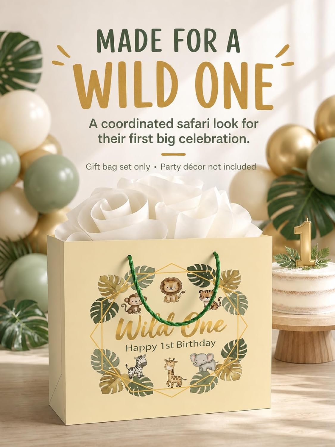 BOPLYBAY Wild One safari first birthday gift bag set – view 6